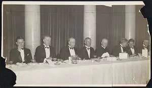 Peter Mansfield - At South Boston Citizens' Dinner at Hotel Bradford. Head table at the South Boston Citizens' dinner last night at the Hotel Bradford. Left to right, Arthur J. O'Keefe, director of ce