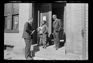 Kevin Carter - Kevin White chats with young boys and Rev. Vernon Carter outside of All Saints Church