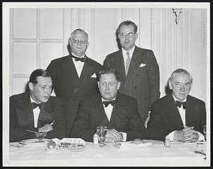 James Tobin - Front. Gov Tobin. James R. Nolen Chair. Mayor Curley. E.O. Jewell, Incoming Pres. Manuel Kulukundin. Port Authorities.