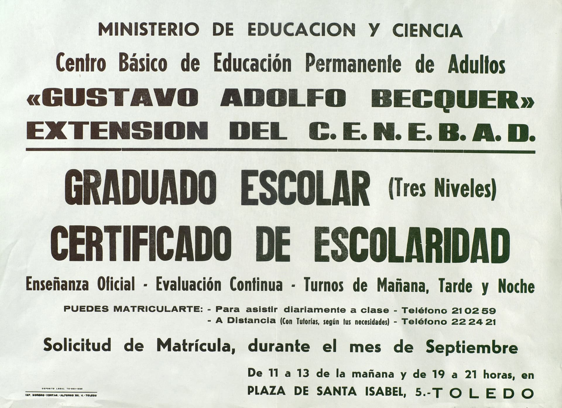 Gustavo Adolfo Bécquer - Graduado escolar [Material gráfico]: tres niveles, certificado de escolaridad.
