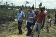 Jim Jones - Jim Jones, with Peoples Temple members and guest on tour, Jonestown, Guyana