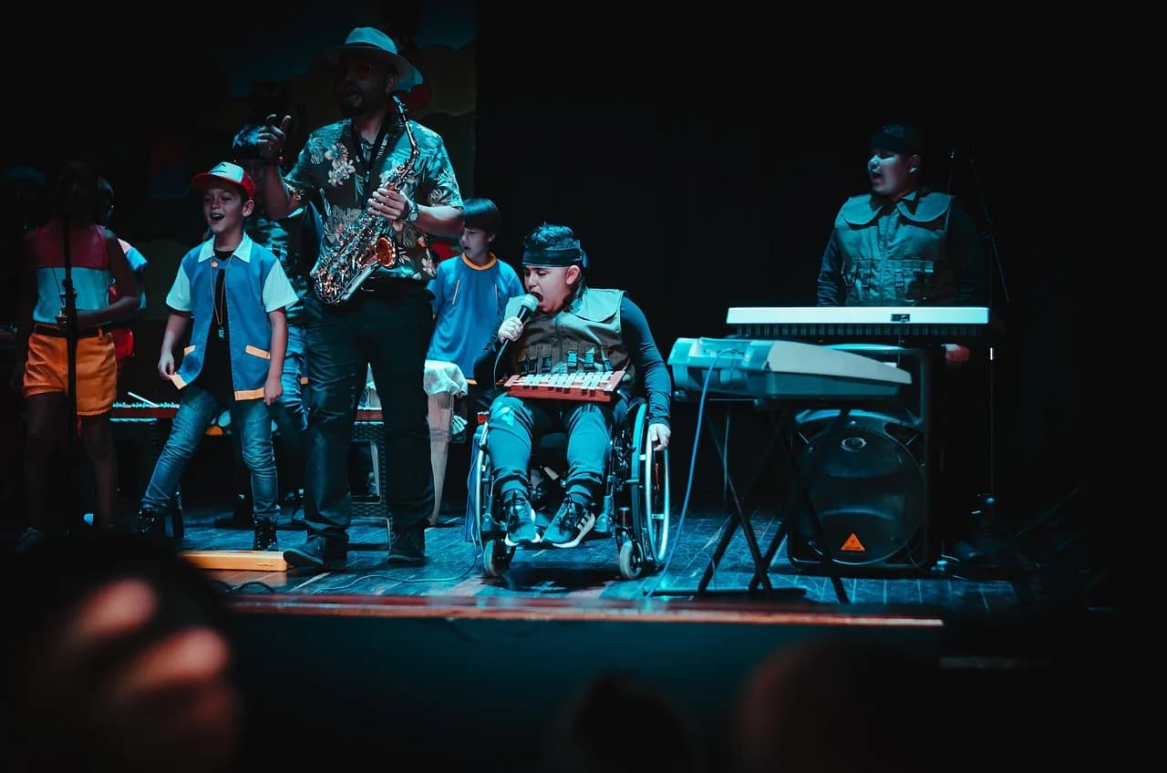 Mike Starr — music, band, child, wheelchair, saxophone, singer, dance, entertainment, performance, festival, sound, stage, show, club, musical, instrument, audience, live, motivational, special needs, band, band, wheelchair, motivational, motivational, motivational, motivational, motivational