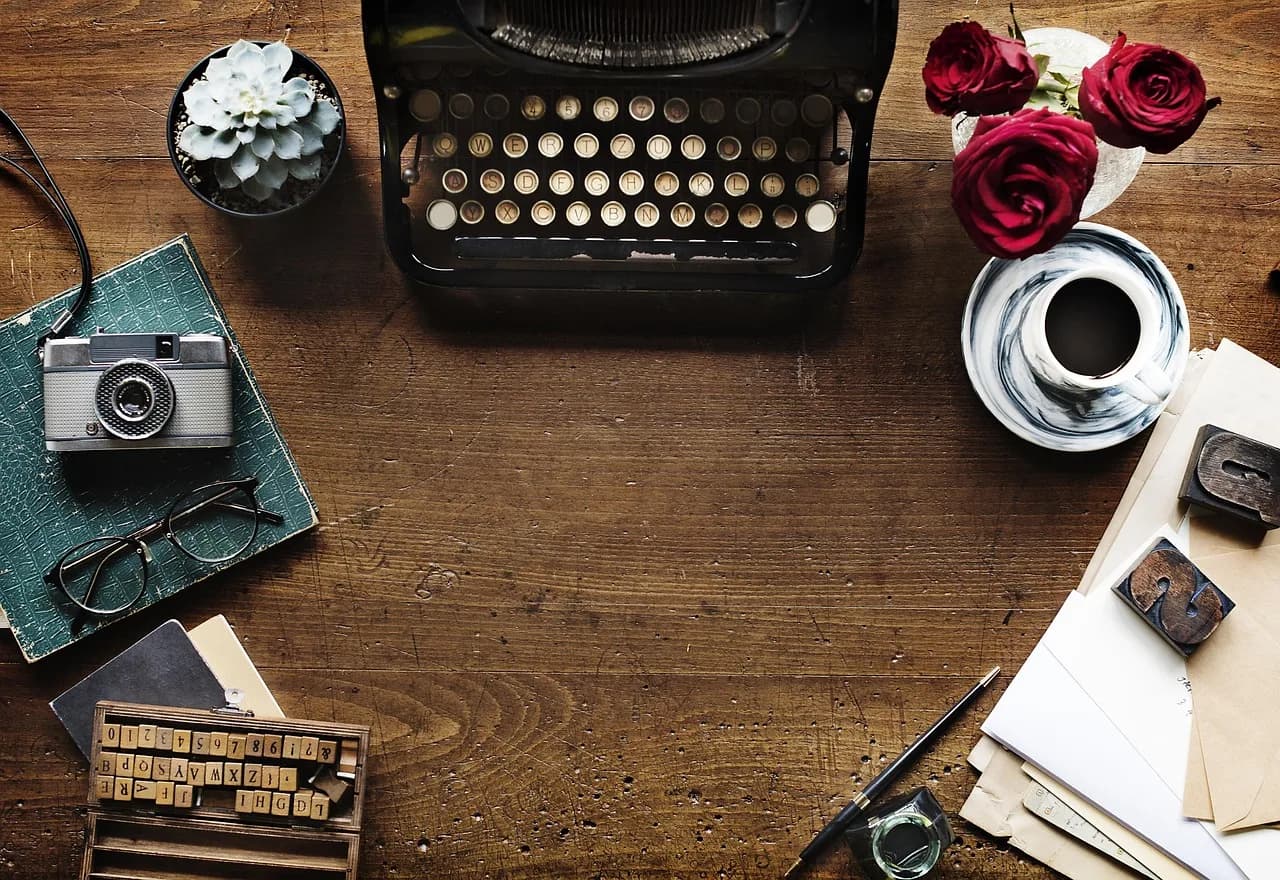 George Santayana — typewriter, alphabet, vintage, historic, author, document, keyboard, old, publish, retro, story, typescript, wooden table, working, write, writer
