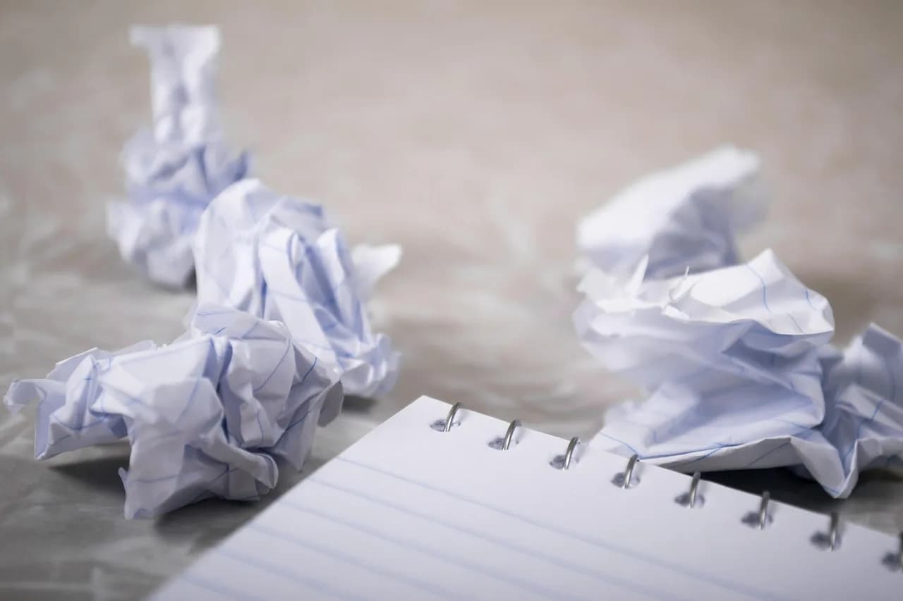Yun Hyon-seok — garbage, trash, litter, recycling, frustration, creative block, writer's block, blank page, notepad, lined paper, spiral, mess, disappointed, discarded, frustrated, rubbish, stress, wrinkled, wastepaper, rejected, crumpled, trash, frustration, stress, stress, stress, stress, stress