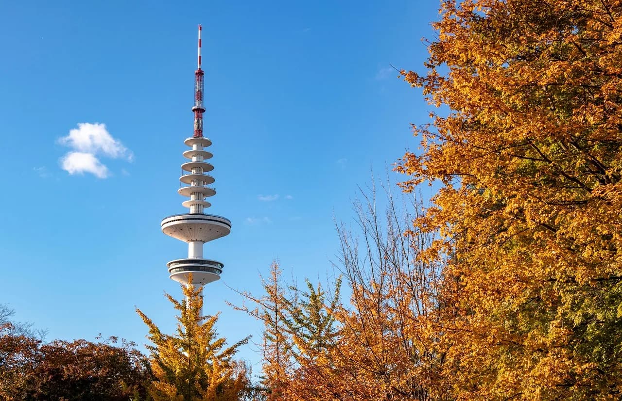 Heinrich Rohrer — landmark, television tower, architecture, fall, cityscape, heinrich-hertz-tower, tower