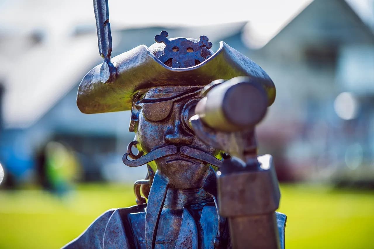 Sidney Kibrick — metal, pirate, sculpture, sunny, hat, looking glass, skull, watching, mustache, art, vancouver island, sidney, pirate, vancouver island, vancouver island, vancouver island, vancouver island, vancouver island, sidney, sidney, sidney, sidney, sidney