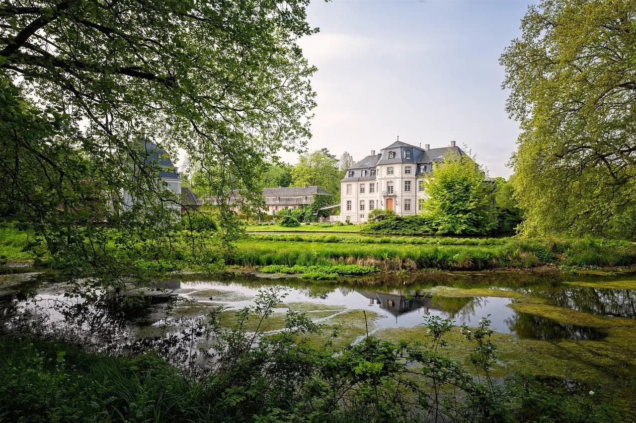 Eva Schloss — castle, park, wetland, swamp, nature, spring, landscape, schloss türnich, castle, castle, castle, castle, castle, swamp, swamp, swamp, spring, spring