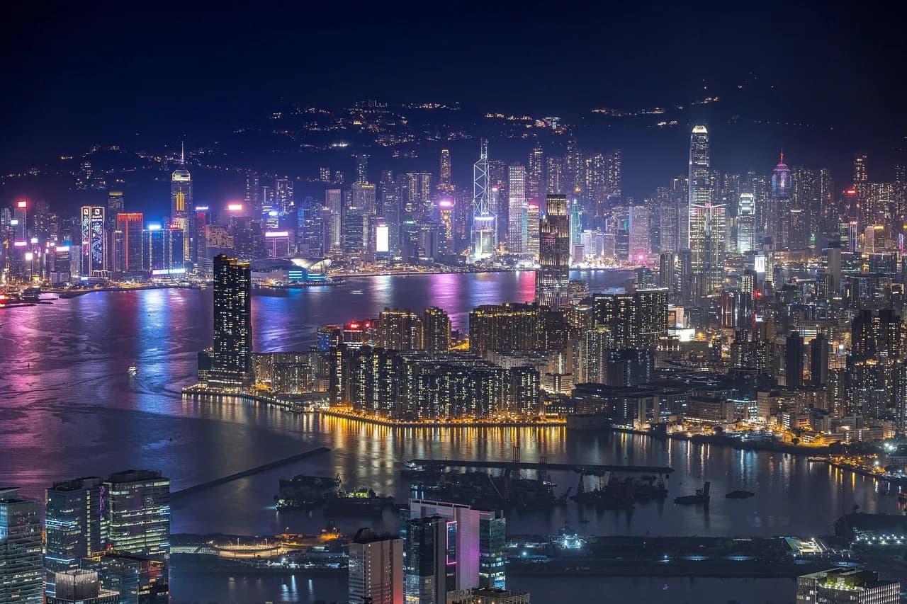 Tomás Luis de Victoria — skyscrapers, buildings, harbor, skyline, night view, night, city, victoria harbour, hong kong, cityscape, travel, city, city, hong kong, hong kong, hong kong, hong kong, hong kong