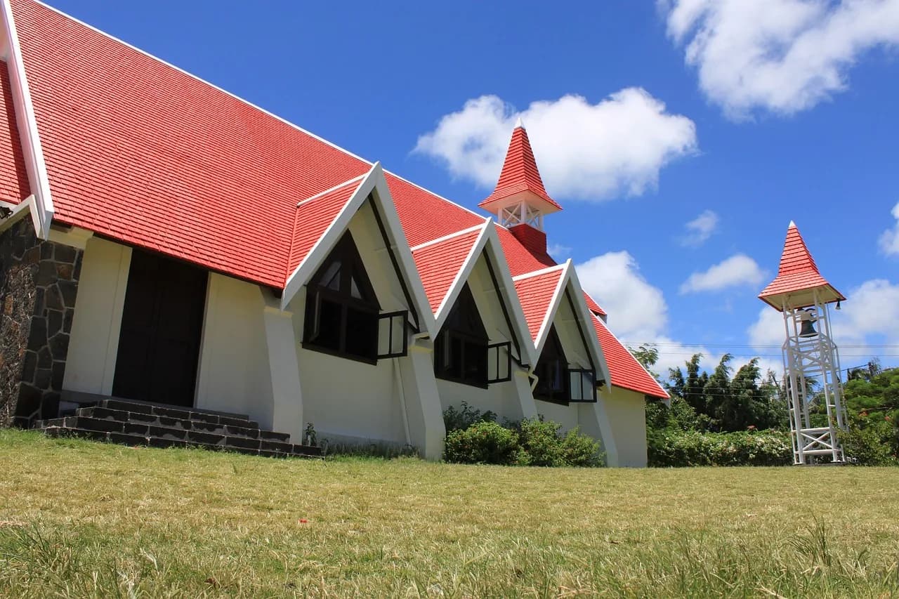 Maurice Jarre — cap malheureux, church, red, roof, mauritius, maurice, cap malheureux, cap malheureux, mauritius, mauritius, mauritius, mauritius, mauritius, maurice, maurice