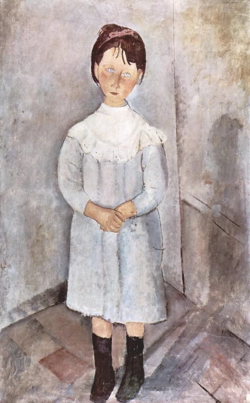 Franco Modigliani — amadeo modigliani, painting, oil on canvas, art, artistic, artistry, portrait, girl, female, child