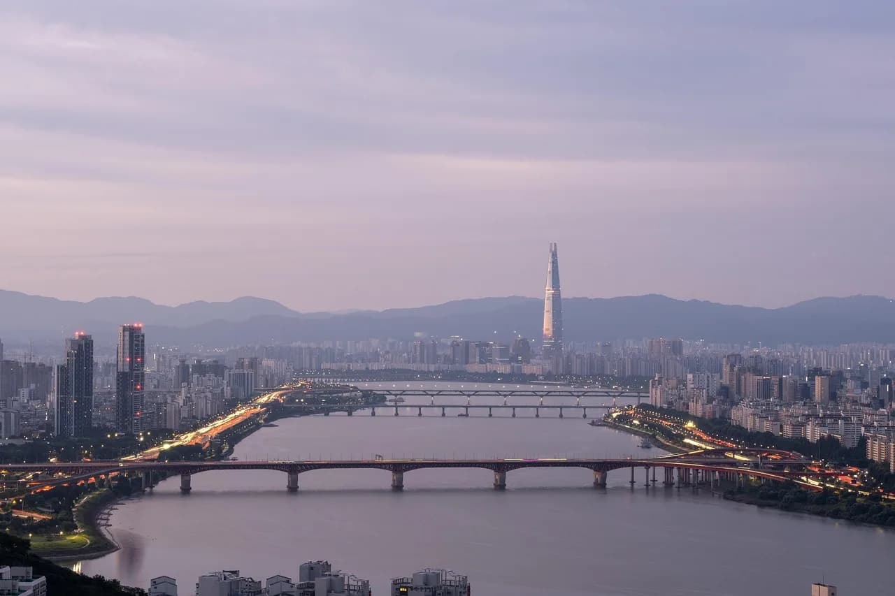 Hans Eysenck — seoul, city, landscape, architecture, korea, sunrise, view, nature, dawn, lotte tower, han river