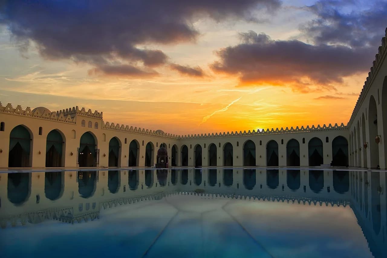 Godfrey Hounsfield — architect, engineer, architecture, history, egypt, sunset, landscape, sky, twilight, dusk, horizon, clouds, sunlight, nature, orange