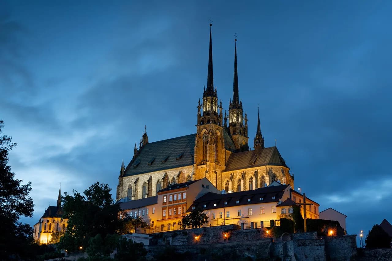 Stanislav Petrov — cathedral, building, landmark, architecture, church, historic, historical, gothic, medieval, illuminated, night, petrov, south moravia, brno, czechia, czech republic, europe, brno, brno, brno, brno, brno