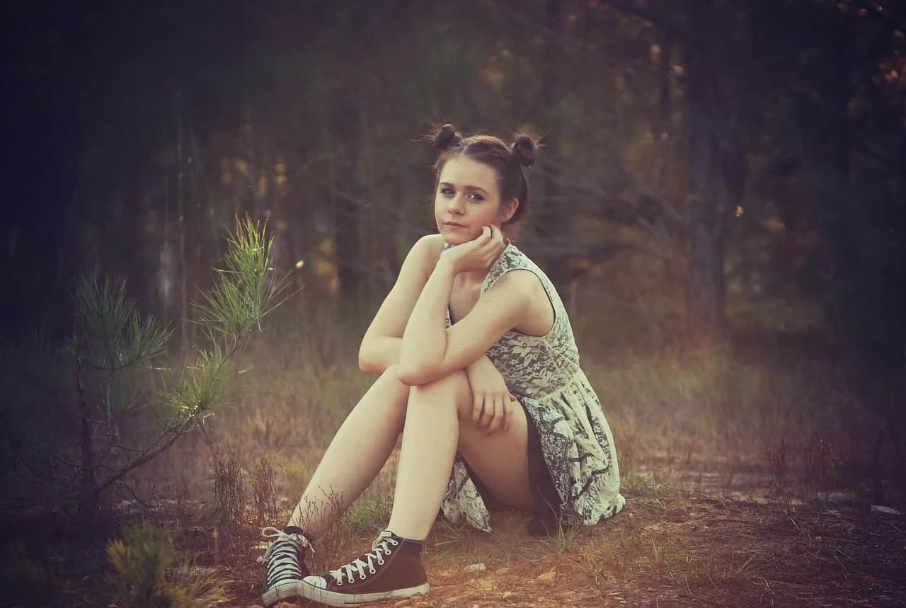 Chuck McCann — girl, sitting, outside, nature, teenager, young, woman, female, summer, chucks, teenager, teenager, teenager, teenager, teenager
