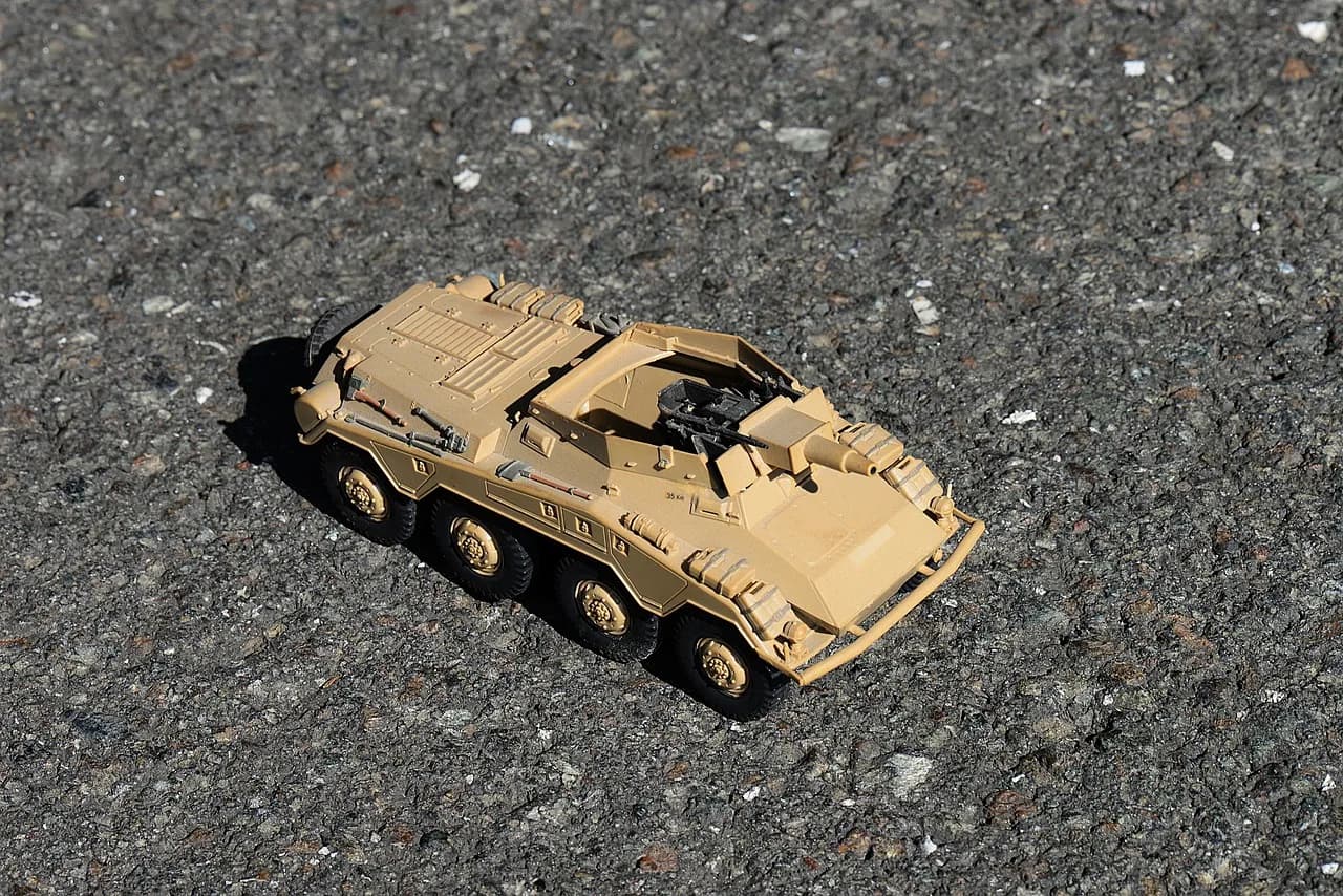 James Tobin — model, armored personnel carriers, road, military