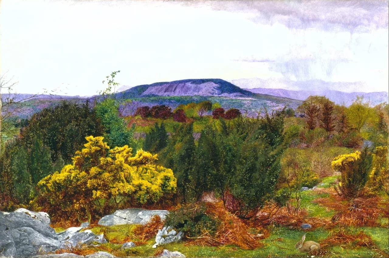Oliver E. Williamson — daniel williamson, plants, mountains, spring, bushes, painting, art, oil on canvas, artistic, artistry, landscape, nature, outside, trees, sky, clouds, country, countryside, scenic