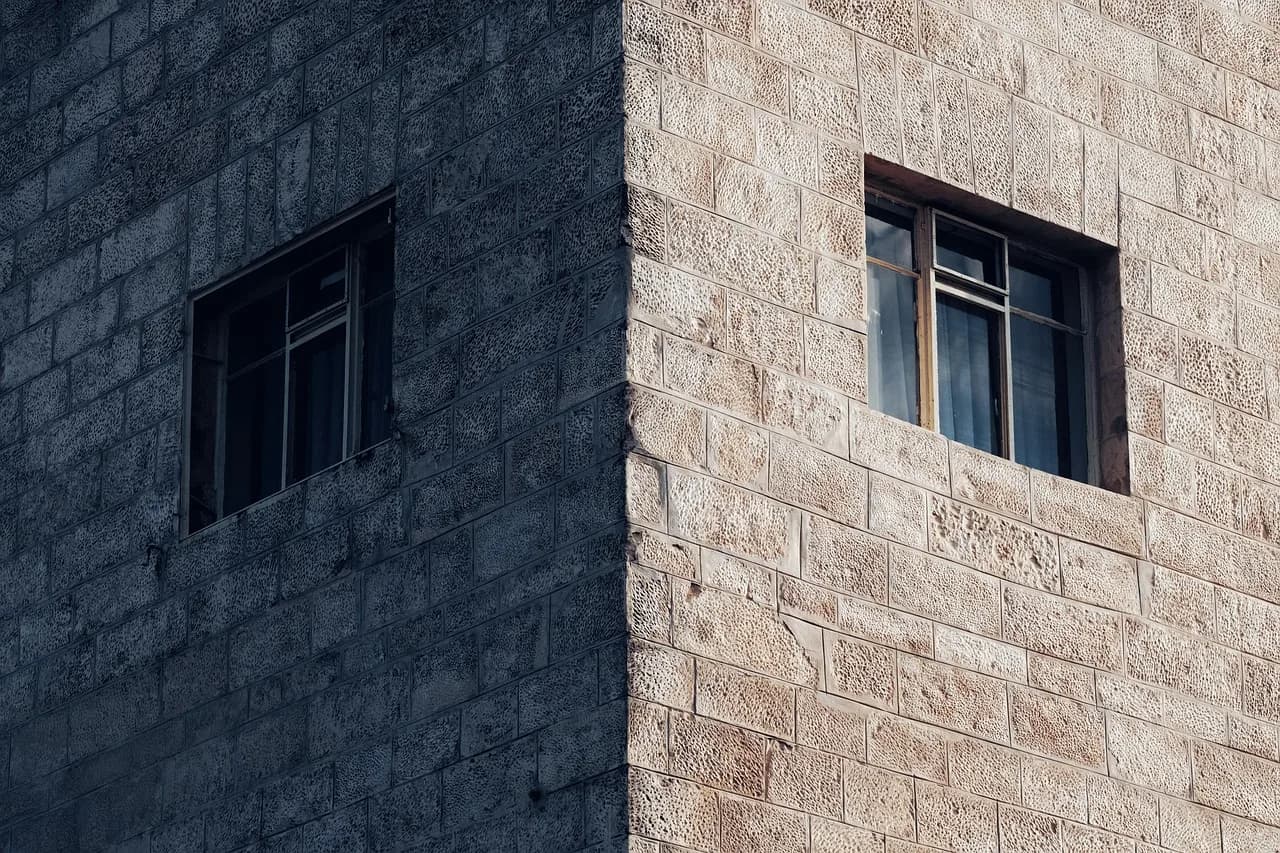 Israel Kamakawiwoʻole — contrast, nature, abstract, minimalism, windows, stone wall, desert, israel
