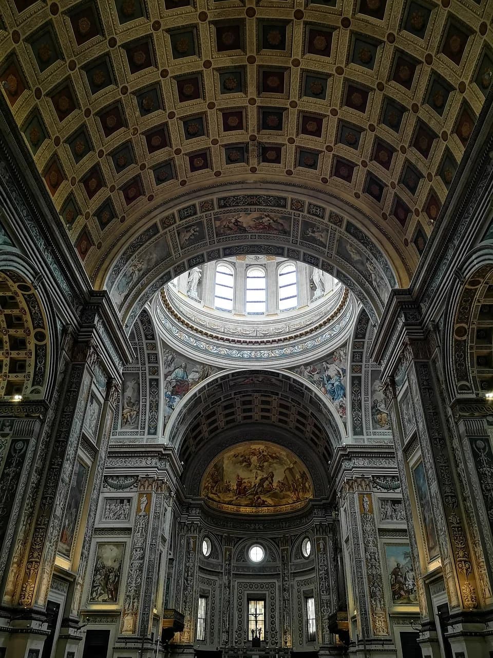 Andrew Schally — church, basilica, interior, saint andrew, renaissance, mantua, italy