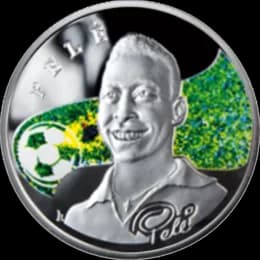 Pelé Pelé - Памятная монета Армении 2008 года серии "Короли футбола" - Пеле - 100 драм - серебро 925