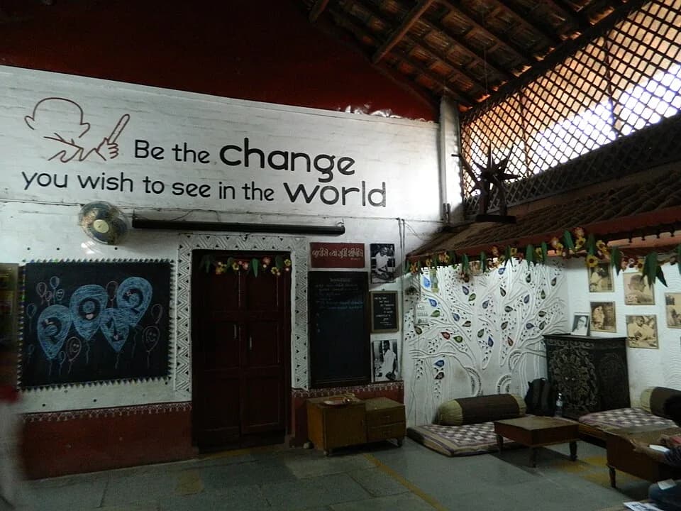 Mahatma Gandhi - A message by Mahatma Gandhi at one of the walls in Gandhi Ashram