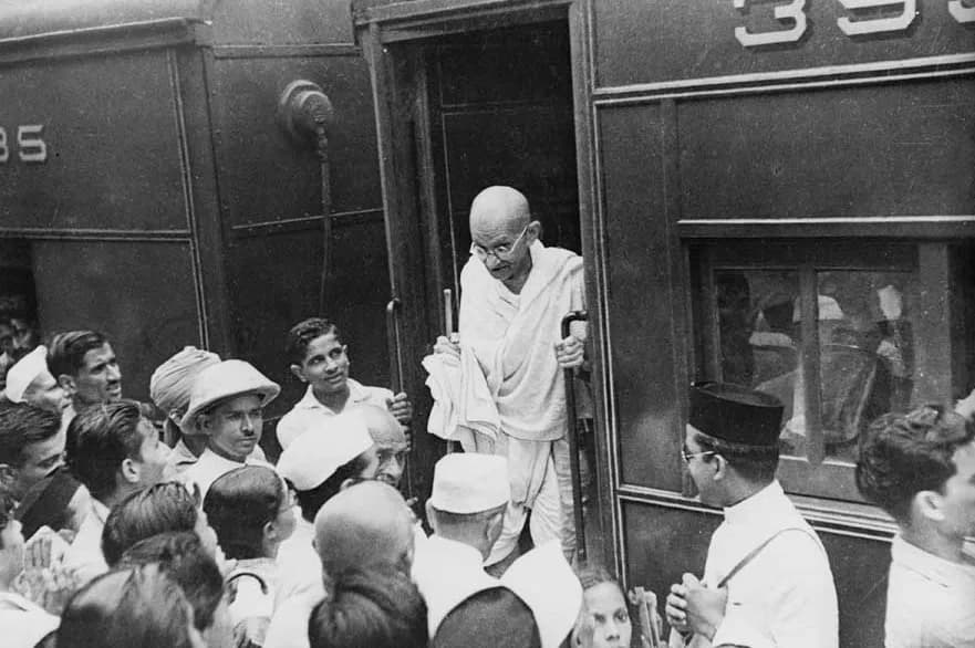 Mahatma Gandhi - Though Mahatma Gandhi’s always traveled in the third class, his arrival at any station was a source of rejoicing and huge crowds always collected to welcome him.