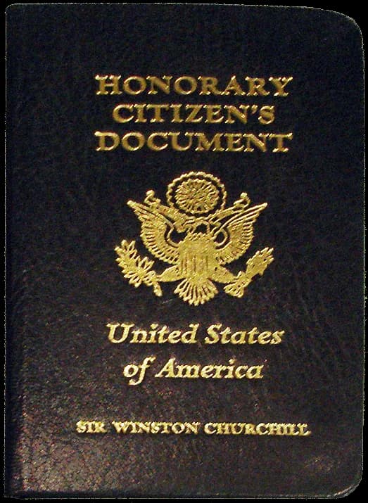 Winston Churchill - Churchill's Honorary Citizen of the United States passport