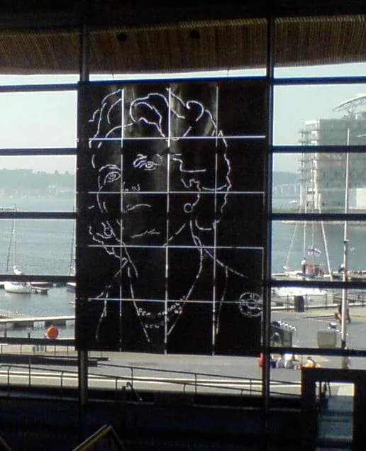 Margaret Thatcher - Cropped portrait of Margaret Thatcher in the Senedd, Cardiff Bay, Cardiff, Wales