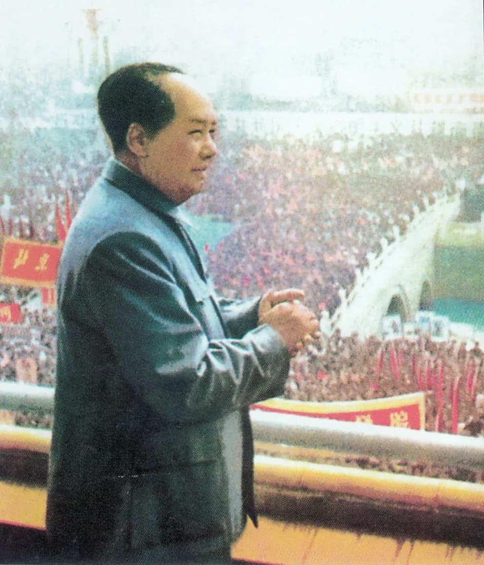 Mao Zedong - Photo of Mao Zedong in front of a crowd, from Quotations from Chairman Mao Tse-Tung