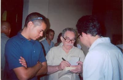 Gabriel García Márquez - Garcia Marquez signing a copy of 100 Years of Solitude in Havana, Cuba