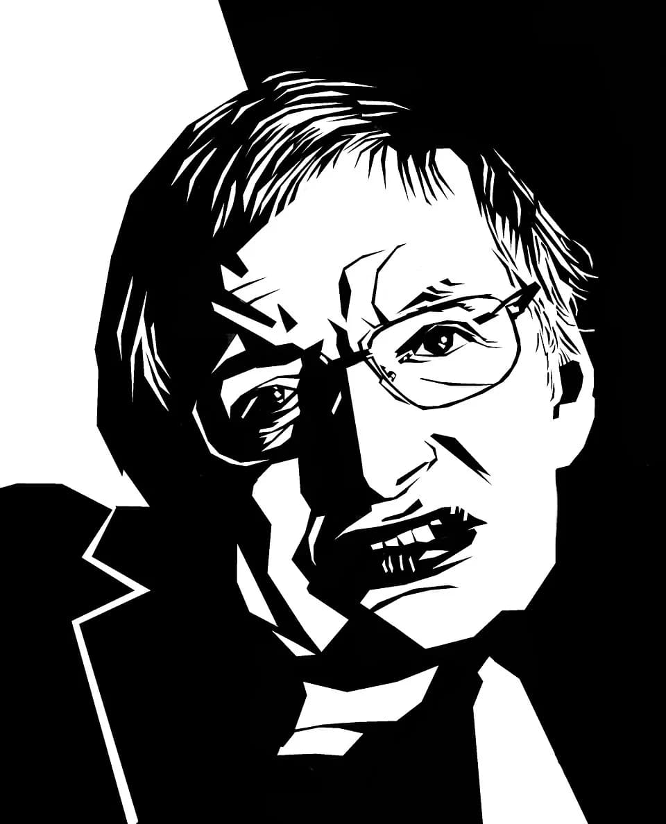 Stephen Hawking - Portrét S. Hawkinga od Jiřího Srny.