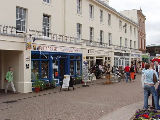 Agatha Christie - Agatha Christie shop, Torquay. Agatha Christie lived and worked in Torquay, and used many local places as locations in her detective stories. This shop by the harbour sells Agatha Ch