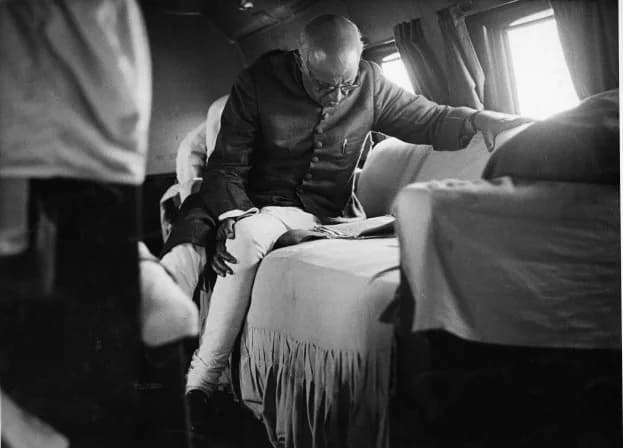 Jawaharlal Nehru - Jawaharlal Nehru in a plane