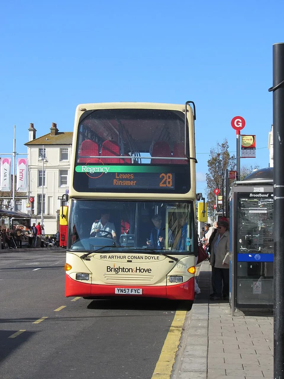 Arthur Conan Doyle - Brighton and Hove buses in Churchill Square  Brighton and Hove buses in Churchill Square