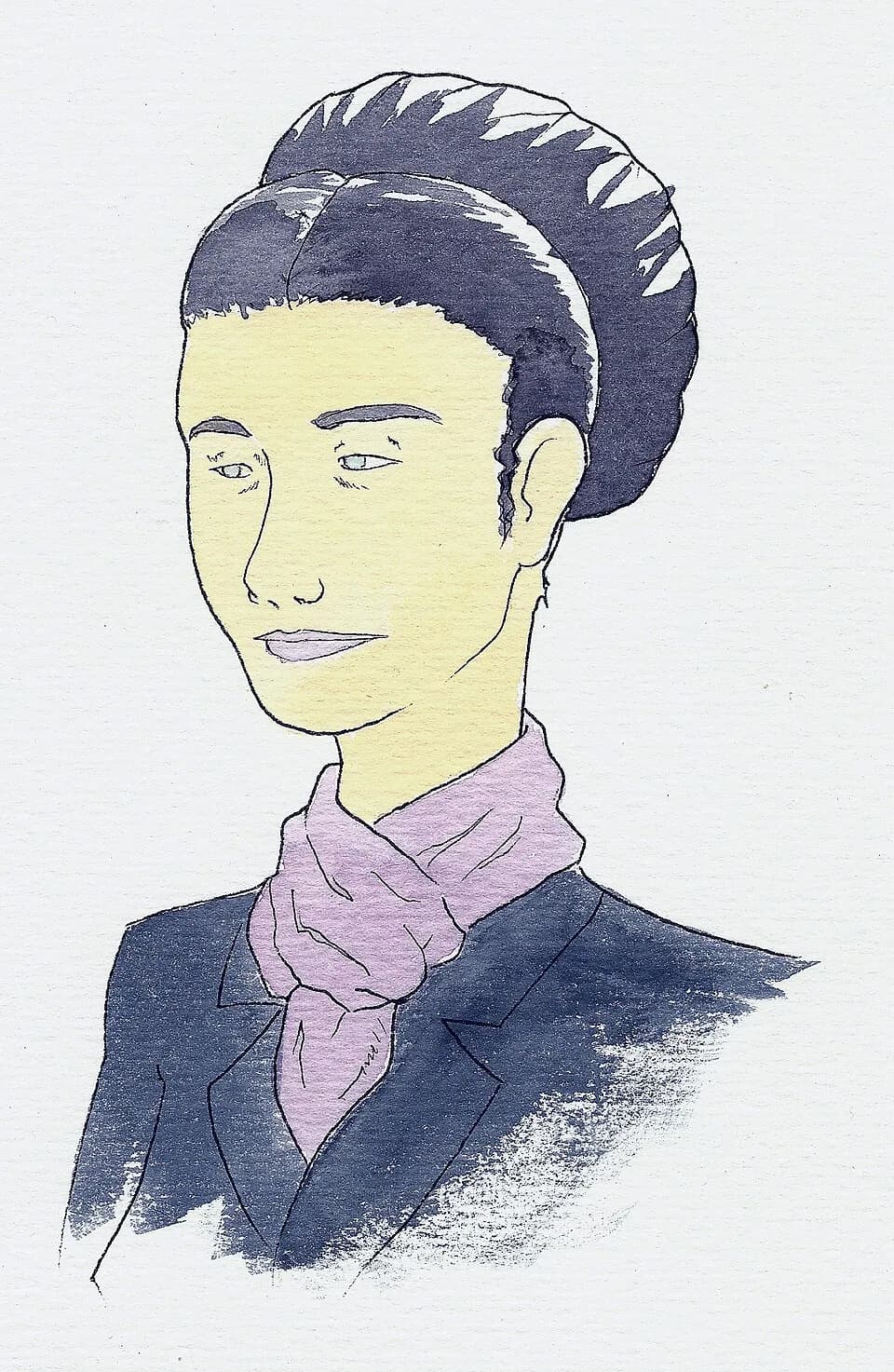 Simone de Beauvoir - Simone de Beauvoir (1908-1986) french philosopher. Ink and watercolor