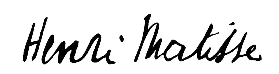 Henri Matisse - This signature is believed to be ineligible for copyright and therefore in the public domain because it falls below the required level of originality for copyright protection both in