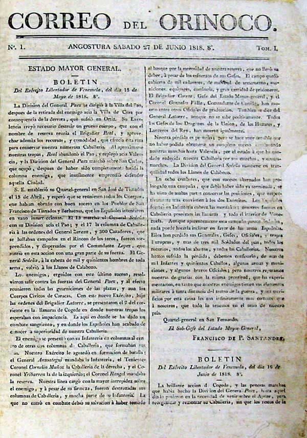 Simón Bolívar - Correo del Orinoco