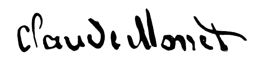 Claude Monet - This signature is believed to be ineligible for copyright and therefore in the public domain because it falls below the required level of originality for copyright protection both in t