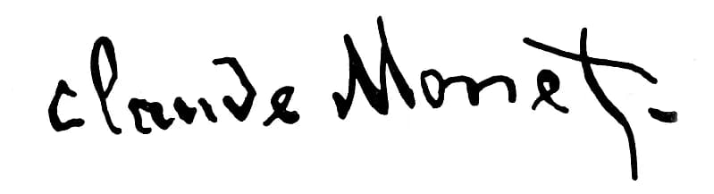 Claude Monet - This signature  is believed to be ineligible for copyright and therefore in the public domain because it falls below the required level of originality for copyright protection both in t
