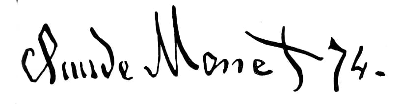 Claude Monet - This signature  is believed to be ineligible for copyright and therefore in the public domain because it falls below the required level of originality for copyright protection both in t