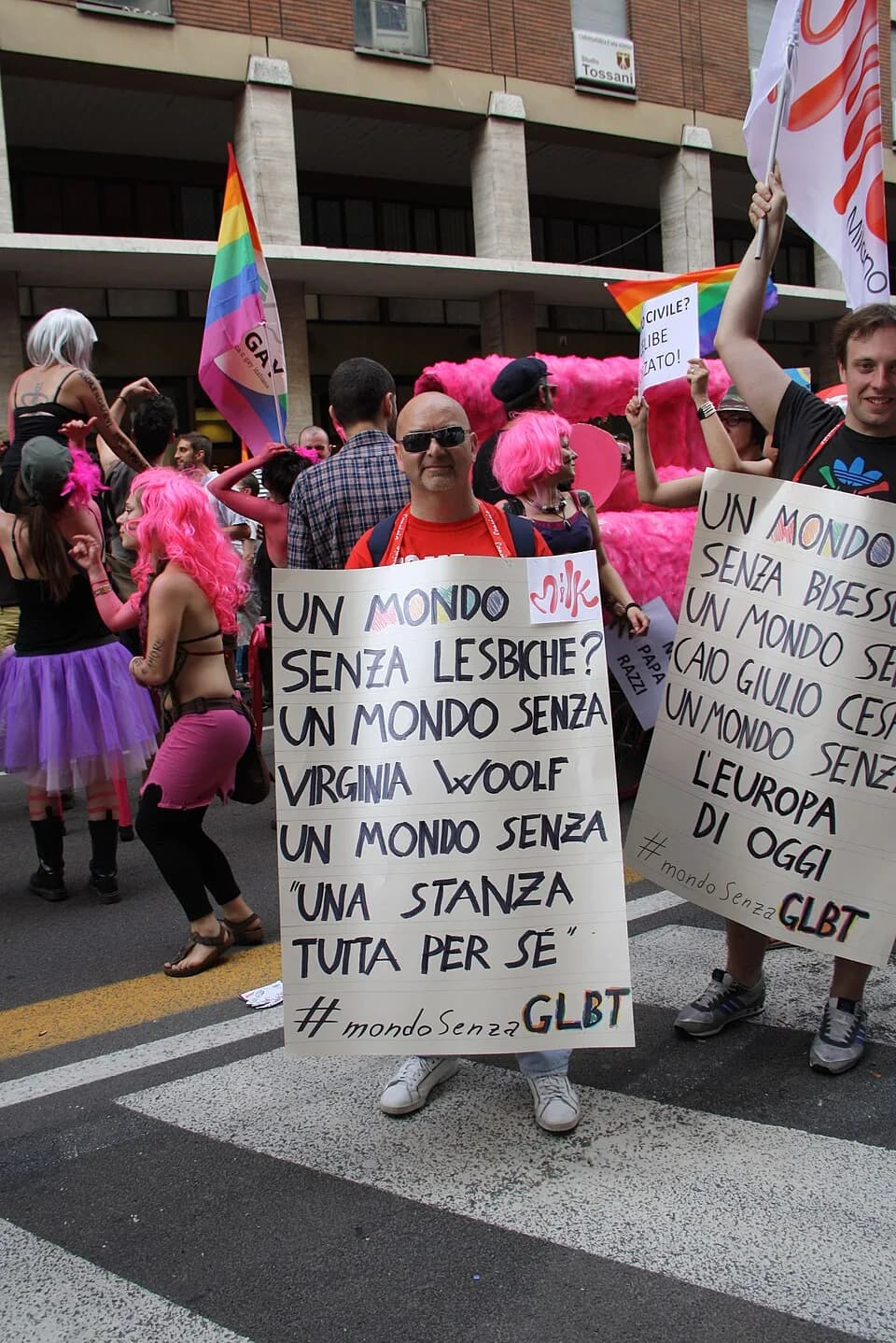 Virginia Woolf - Music critic and journalist Roberto Cangioli at the Bologna Pride 2012, in Bologna, Italy. Picture by Giovanni Dall'Orto, June 9 2012.