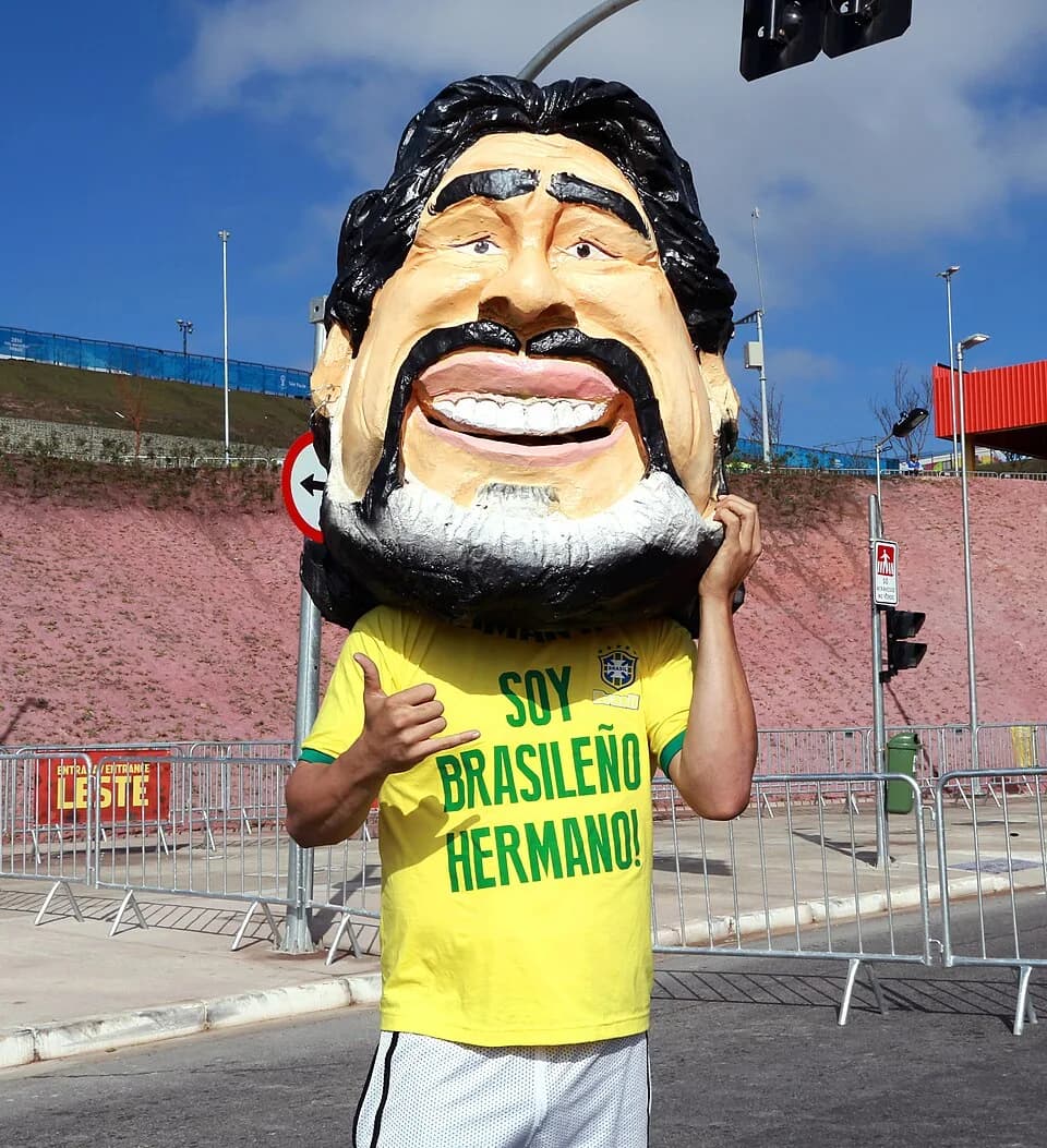 Diego Maradona - Brazil and Croatia match at the FIFA World Cup (2014-06-12; fans)