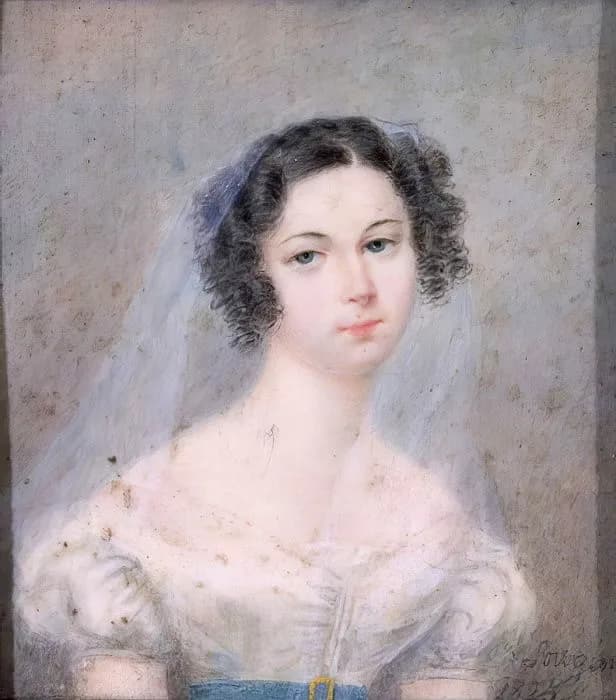 Honoré de Balzac - Portrait of Ewelina Hańska by Holz von Sowgen, 1825, miniature on ivory. Maison de Balzac. Inv. : 34.