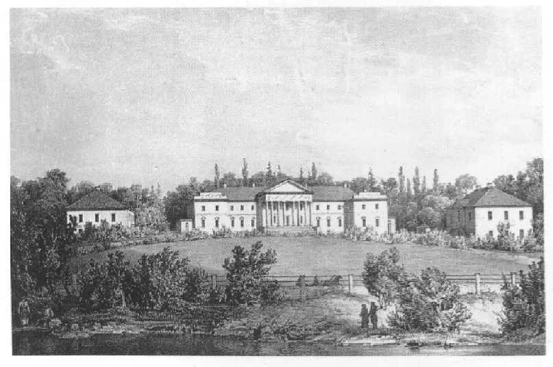 Honoré de Balzac - Manor House in Wierzchownia, residence of Ewelina Hańska. Litography by Napoleon Orda.