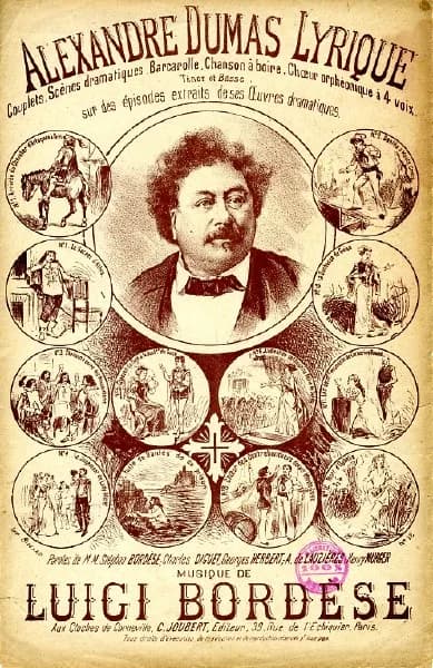 Alexandre Dumas - Partition d'un chœur orphéonique à 4 voix.