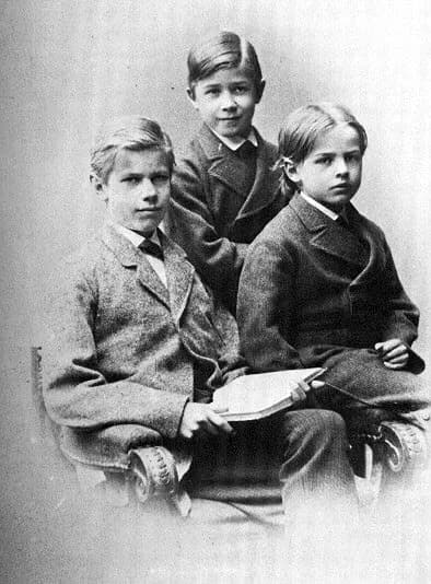 Max Weber - Max Weber (left) and brothers Alfred (centered) and Karl (right) 1879