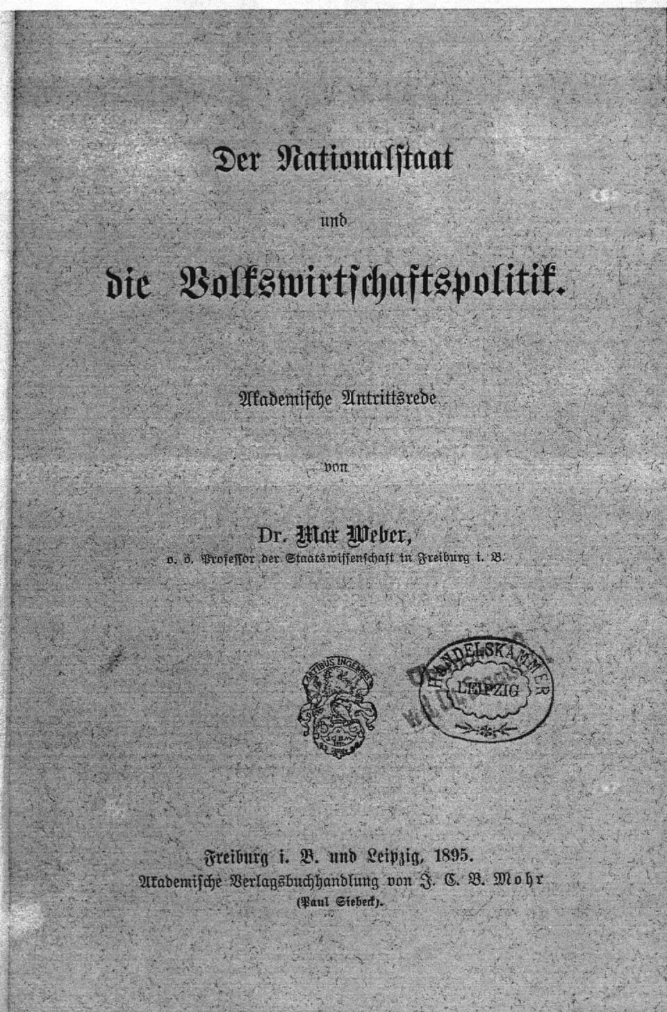 Max Weber - This is a scan of the historical document