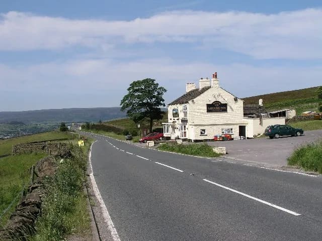 Ludwig Wittgenstein - The Grouse Inn - on A624 above Chunal. The Grouse Inn located on the A624 above Chunal - view looking north towards Glossop in the valley below.