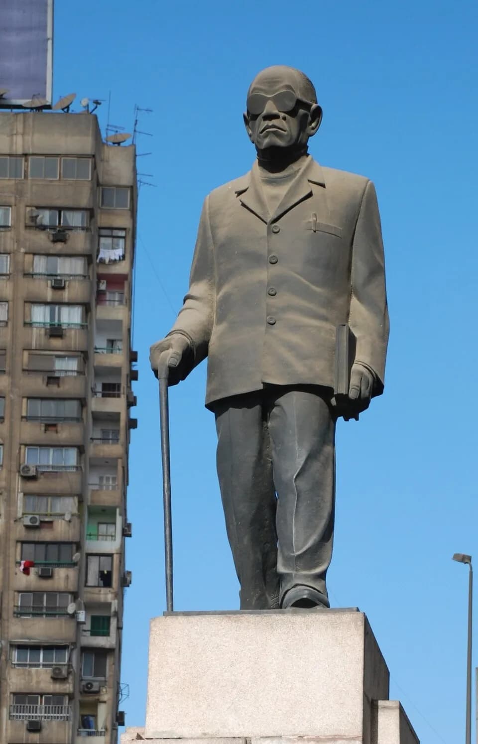 Naguib Mahfouz - in Cairo, on Midan Sphinx, Shari 26 Yulyu