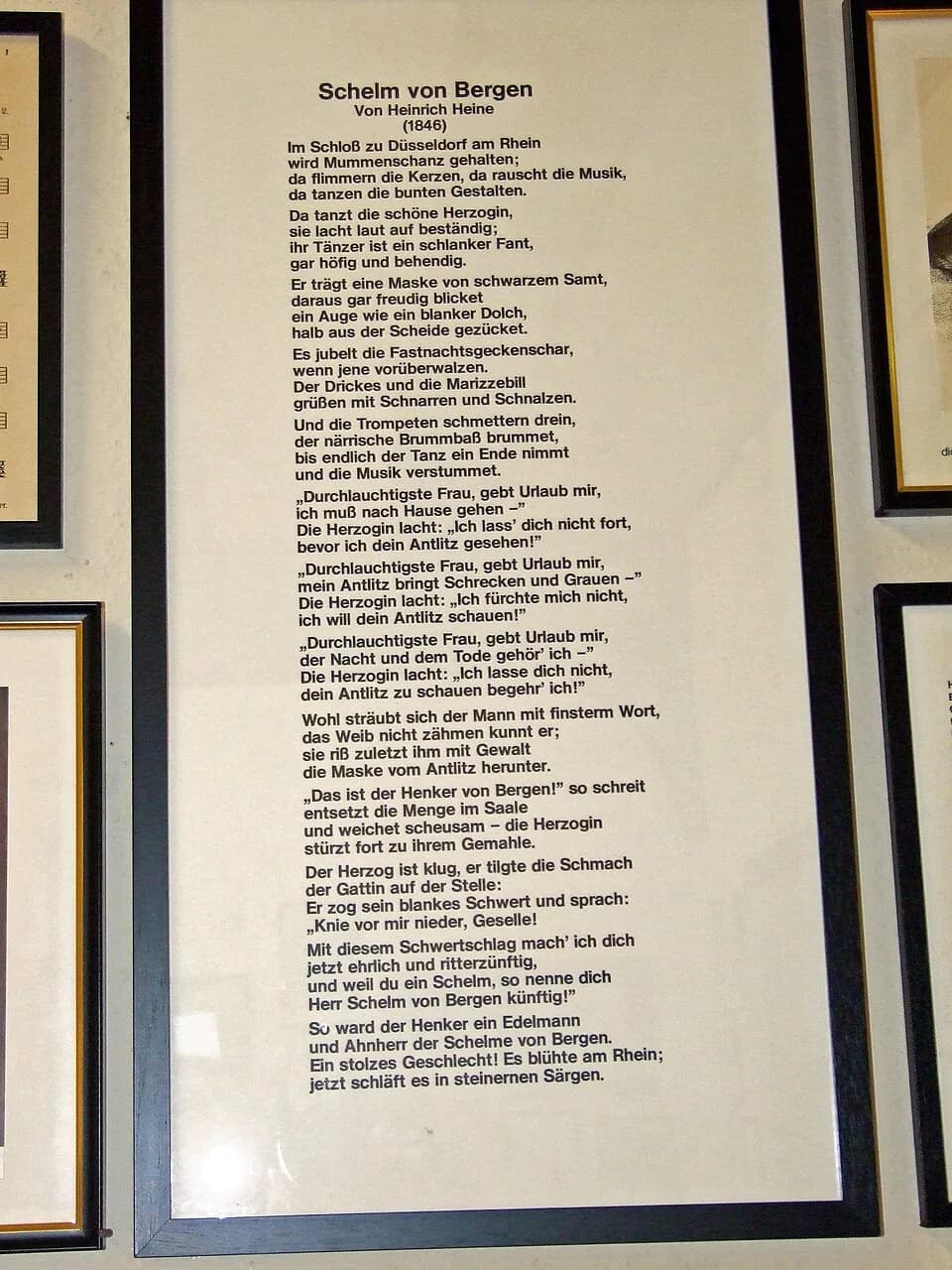 Heinrich Heine - Schelm-Gedicht von Heinrich Heine im Heimatmuseum Bergen-Enkheim