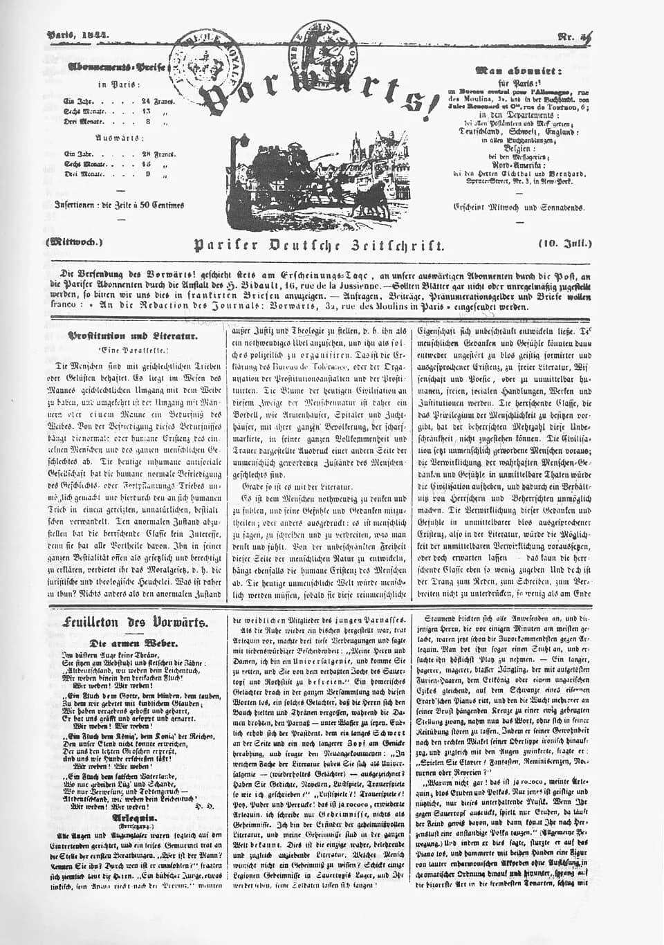 Heinrich Heine - Die armen Weber. Aus: „Vorwärts!